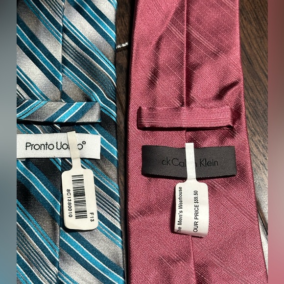 2 neck ties- blue stripe, pink - Picture 3 of 7